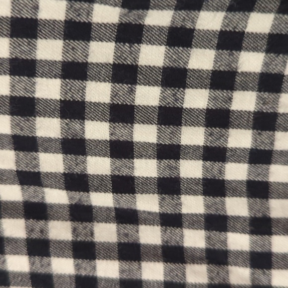 Banana Republic Soft Standard Fit Black & White Checked Plaid Flannel Large - Picture 4 of 6